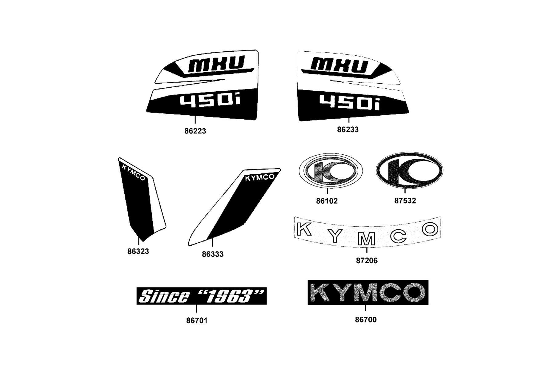 MXU 450i(2020) Emblem ● Stripe parts diagram