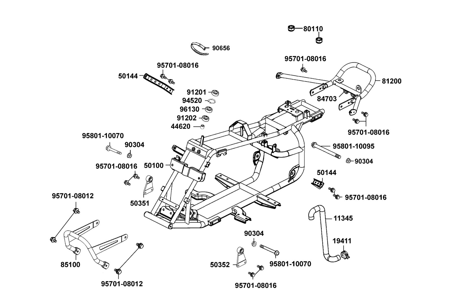 Mongoose 90S(2018) Frame Body parts diagram