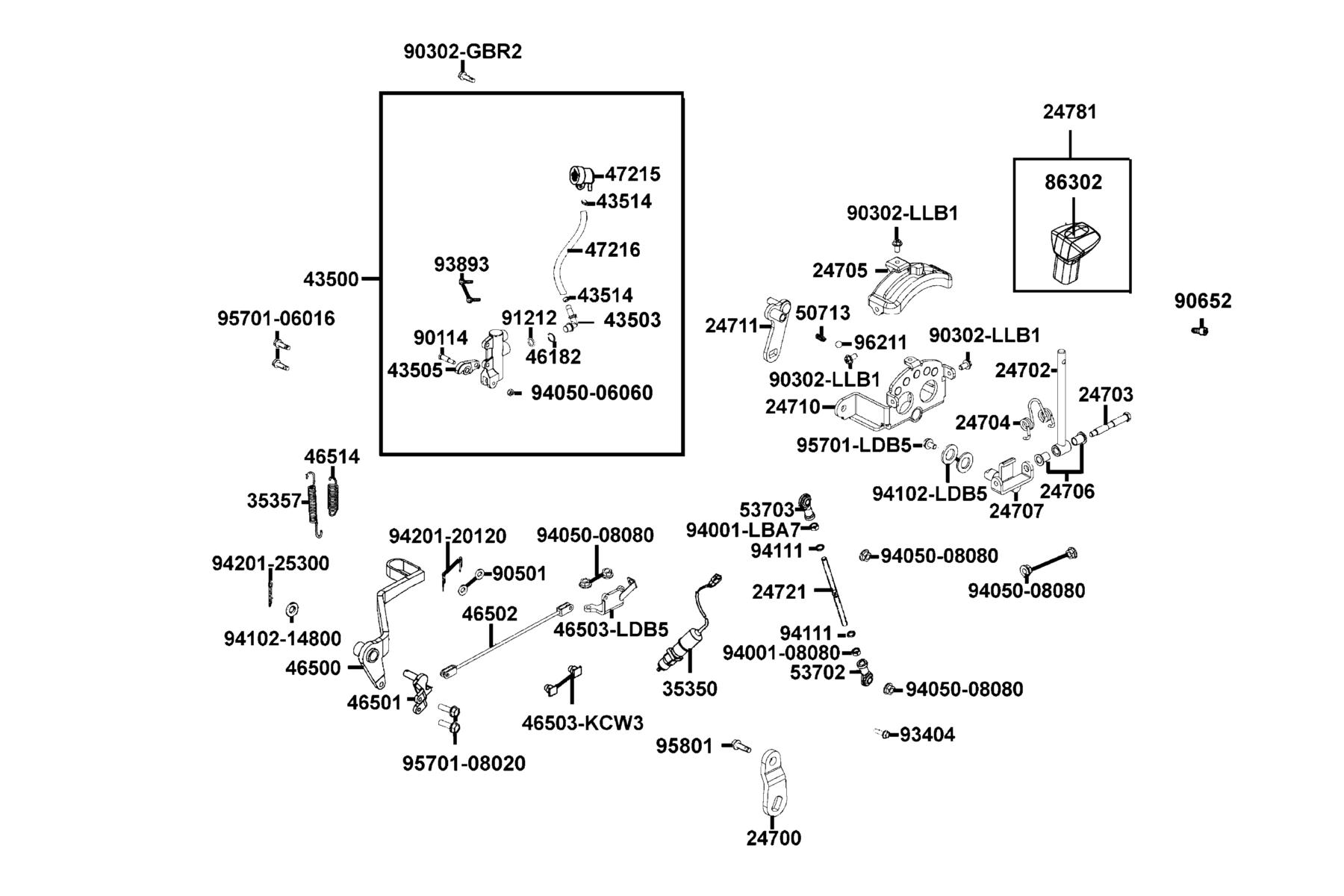 MXU Master Cylinder Rear parts diagram
