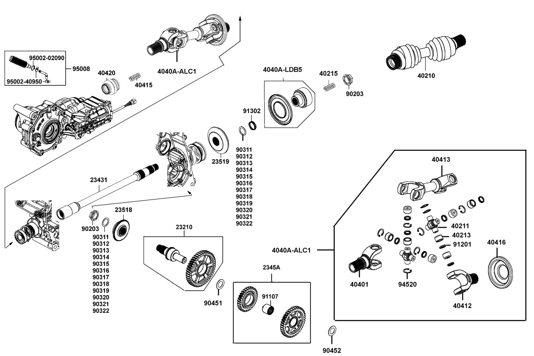 MXU Shaft Reduction parts diagram