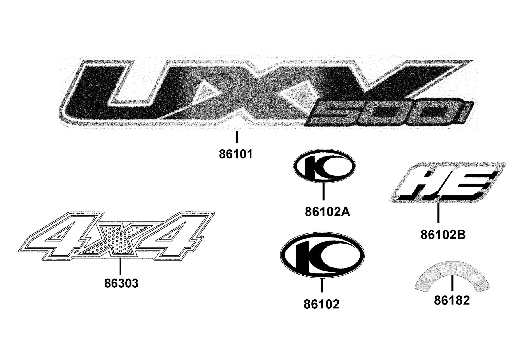 UXV 500i HE (2016~) Emblem ● Stripe parts diagram