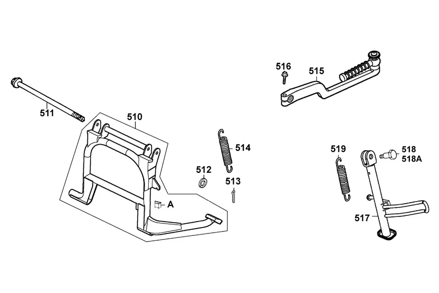 F15 Stand and Kick Starter Arm parts diagram