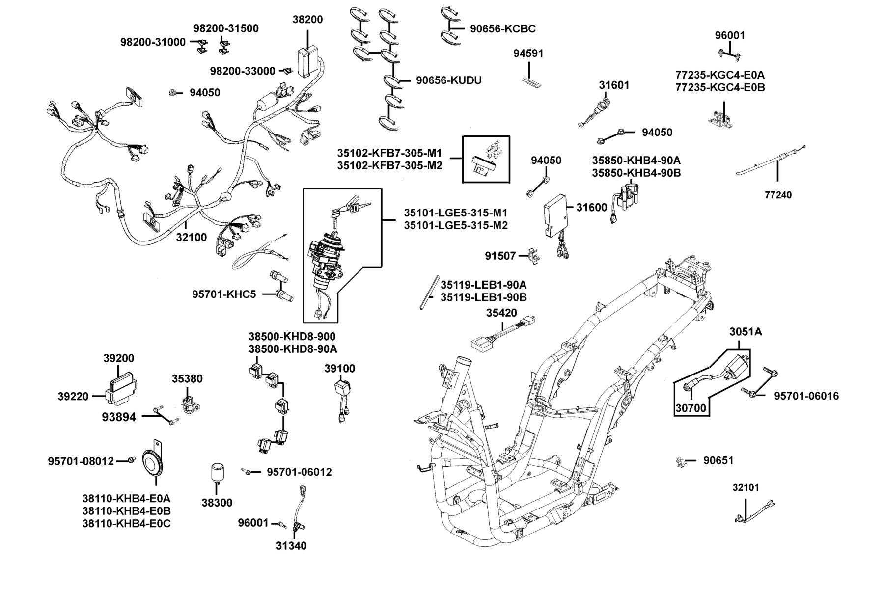 PEOPLE GTi 300 (2016~) Harness Wire parts diagram