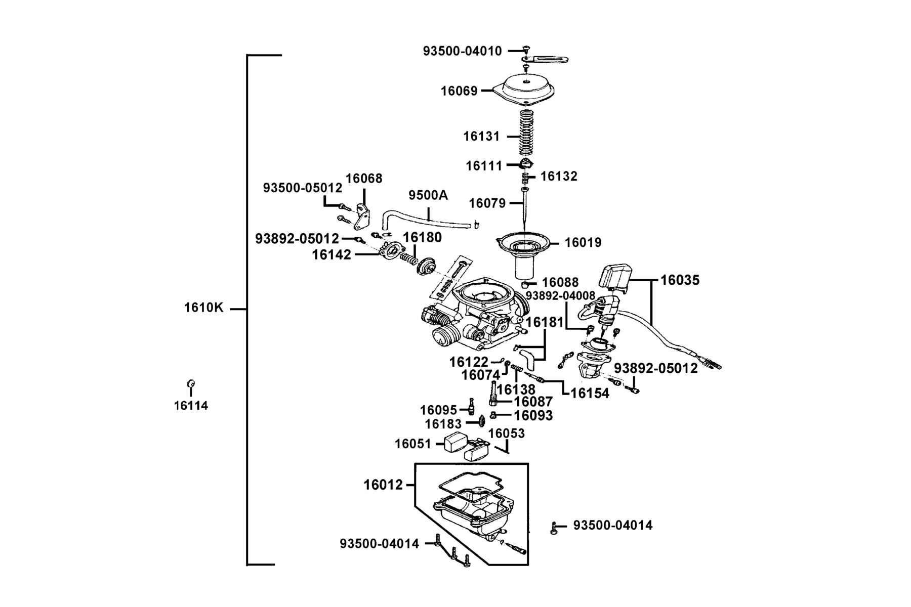 AGILITY 125(2021~) Carburetor parts diagram