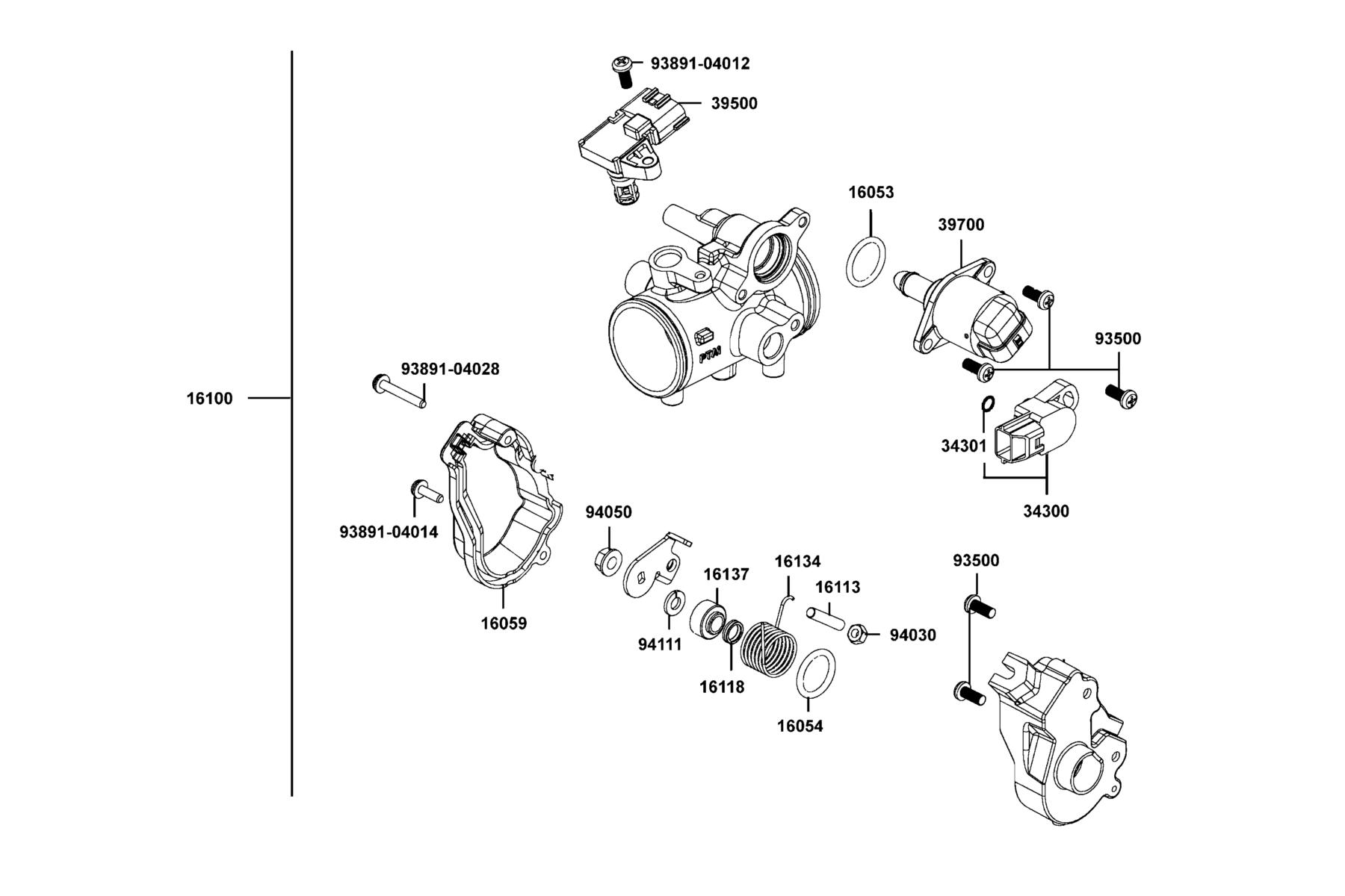 MXU 700i (2016~) THROTTLE BODY, ASSY. parts diagram