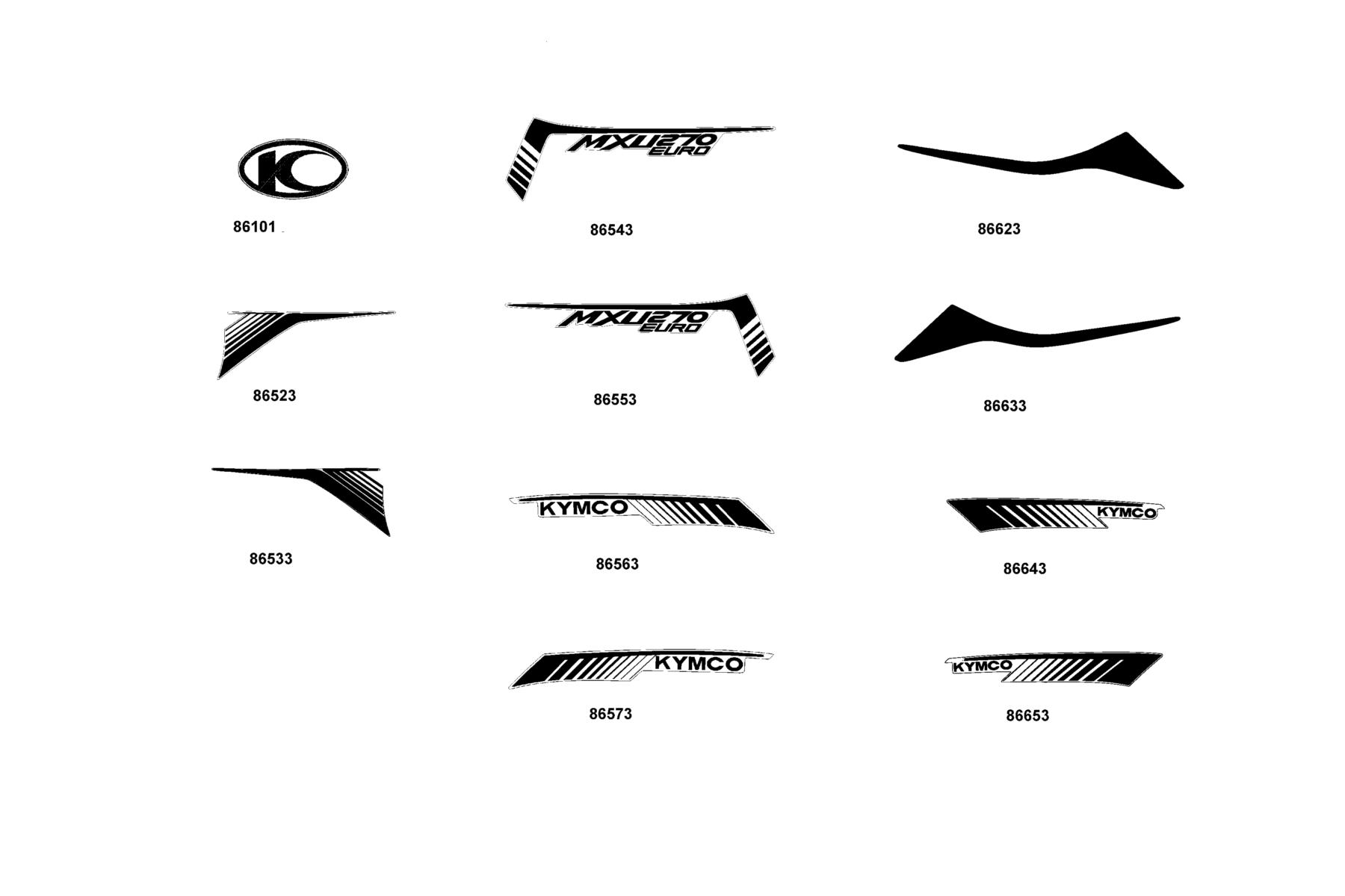 MXU 270(2020) Emblem ● Stripe parts diagram