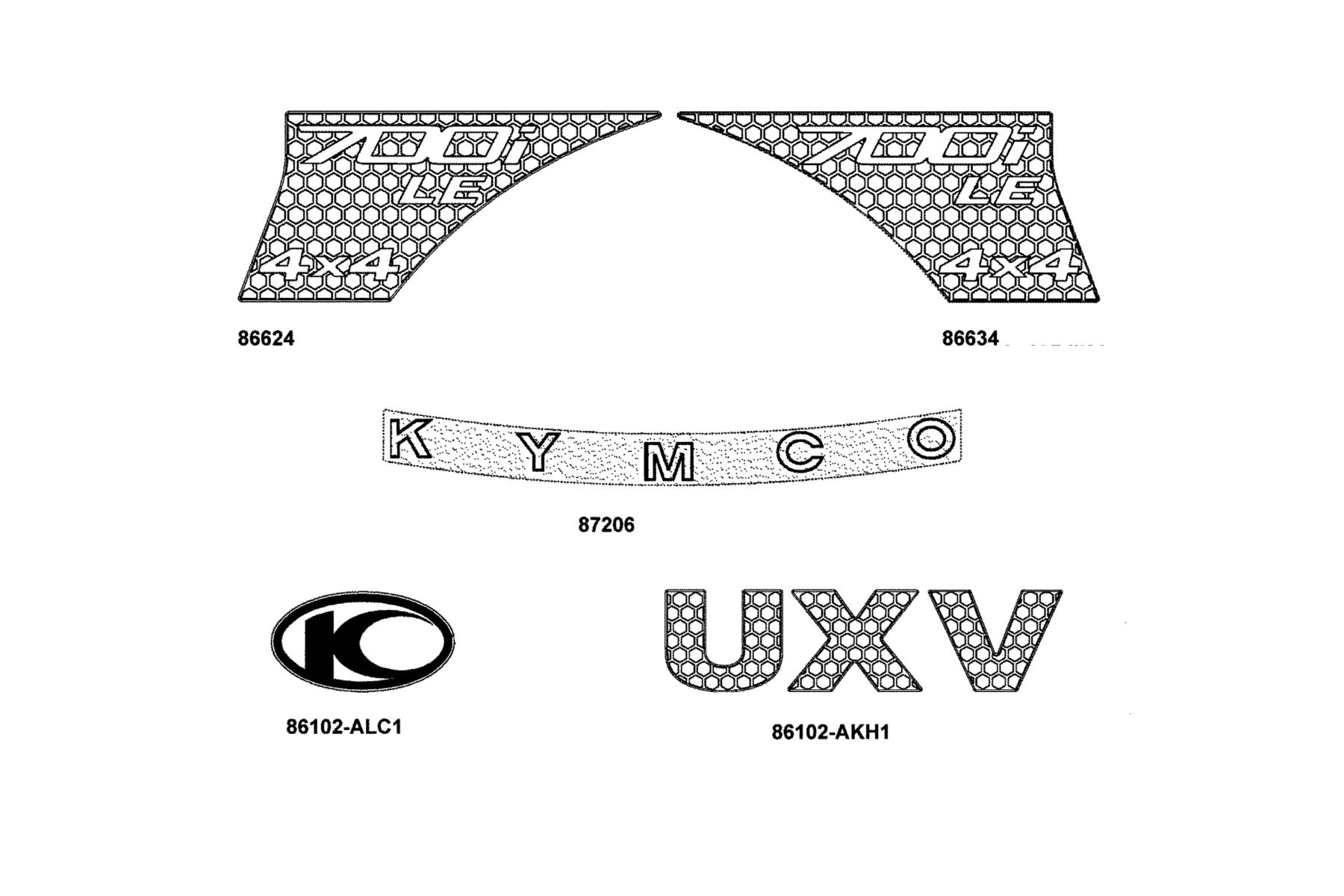 UXV 700(2021) Emblem ● Stripe parts diagram