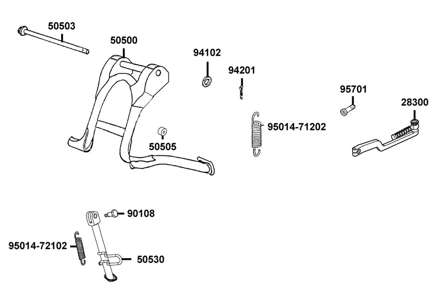 F15 Stand and Kick Starter Arm parts diagram