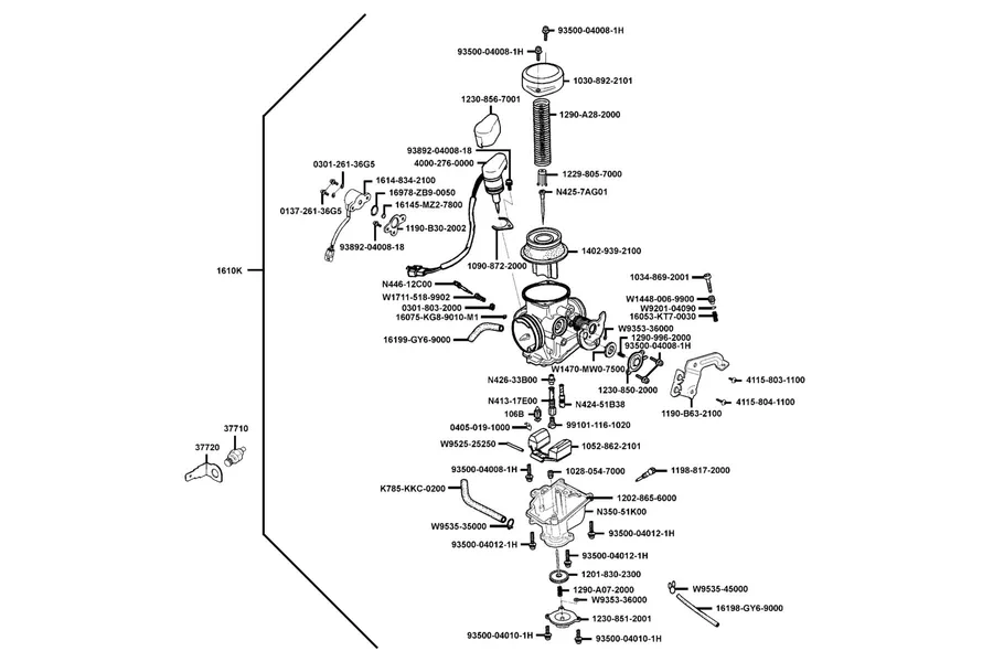 E08 Carburetor parts diagram