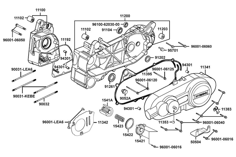 E01 Crank Case parts diagram