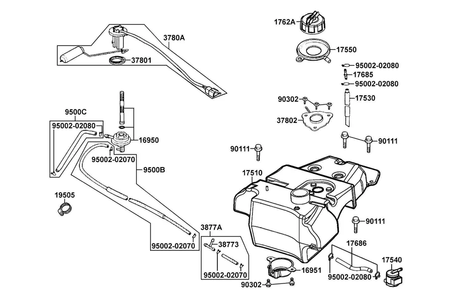 F10 Fuel Tank parts diagram
