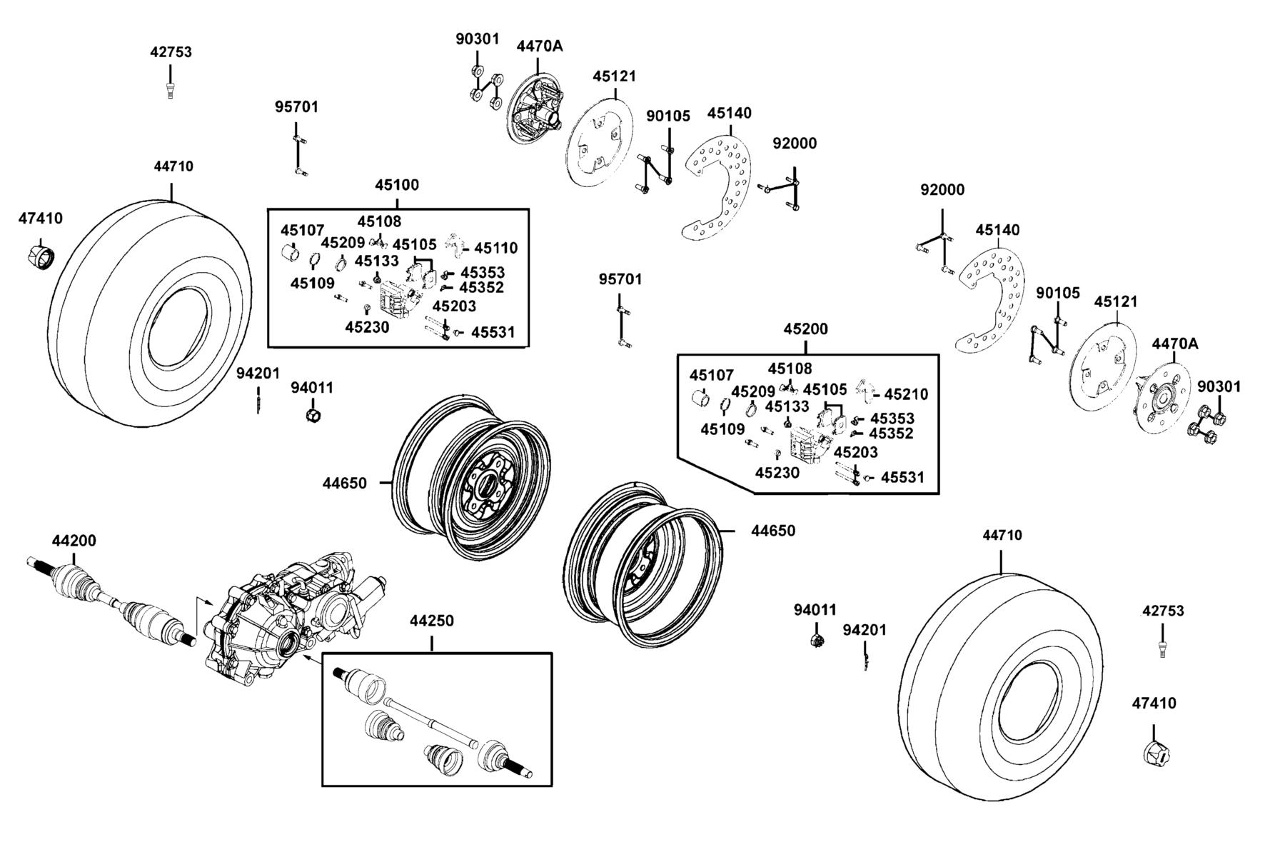 UXV 700i LE PRIME(2018) Front Wheel parts diagram