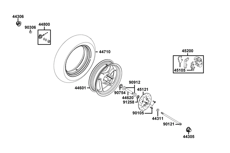F07 Front Wheel parts diagram