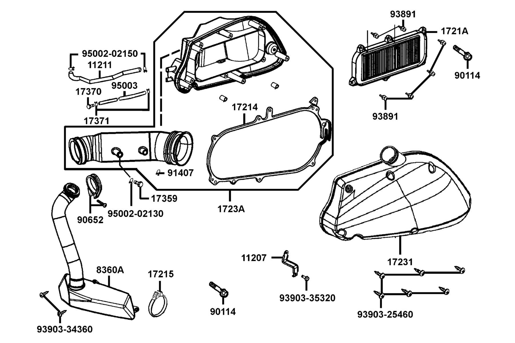 KYMCO GRANDVISTA 250 (2004-2007) Air Cleaner parts diagram