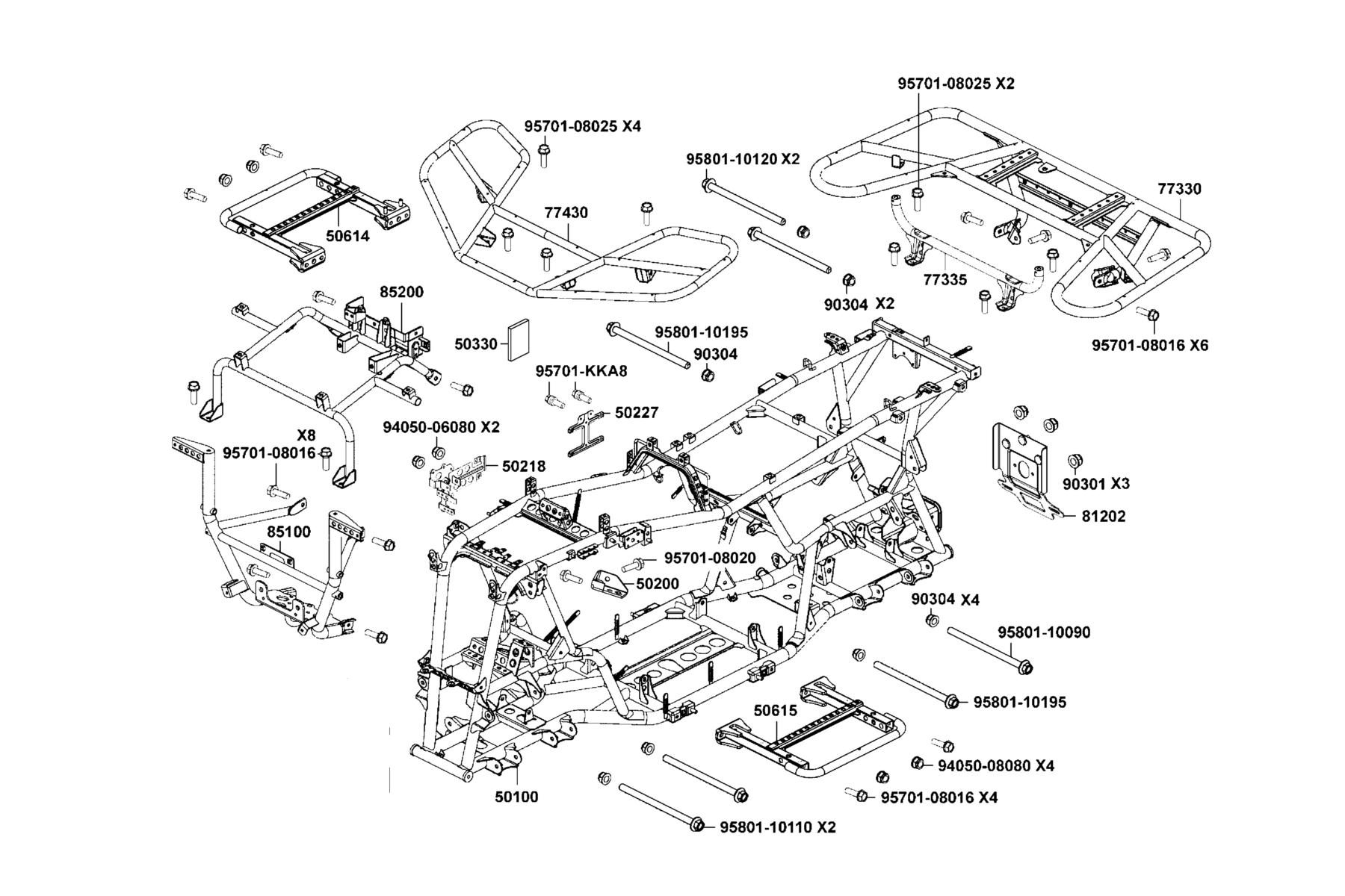 MXU Frame Body parts diagram