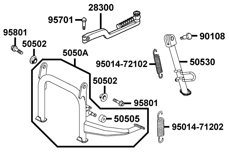 F15 Stand and Kick Starter Arm parts diagram