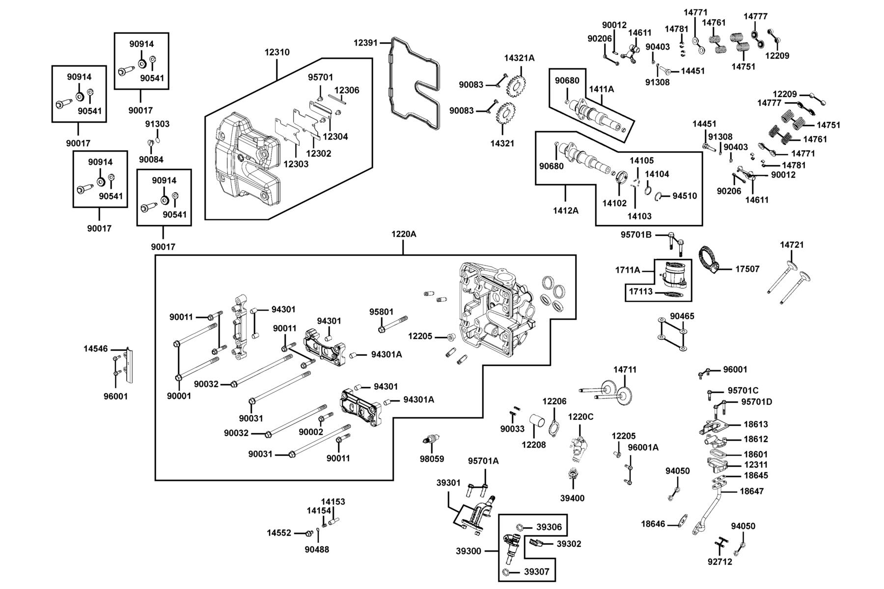 MXU 550i EPS (2024MY) Cylinder Head Cover ● Cylinder Head parts diagram