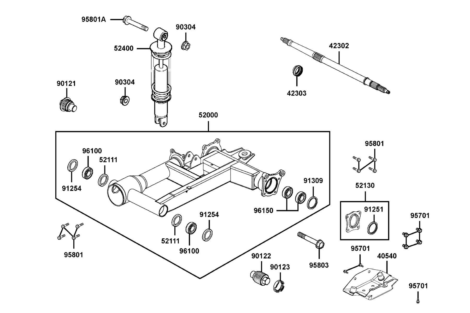 MXU 270(2021) Rear Fork parts diagram