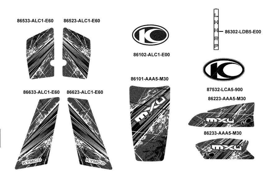 F25 Emblem and Stripe parts diagram