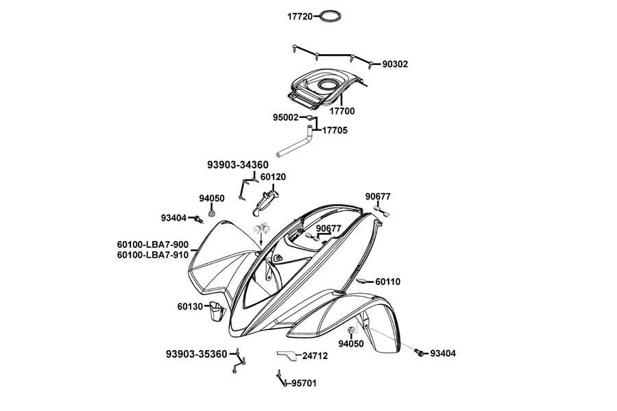 F05 Fender Front parts diagram