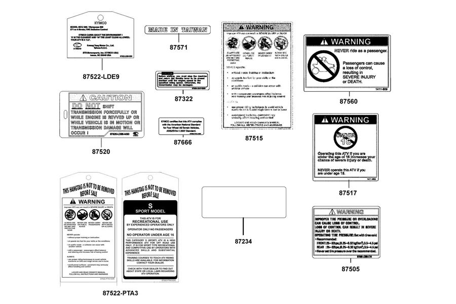 F24 Caution Label parts diagram