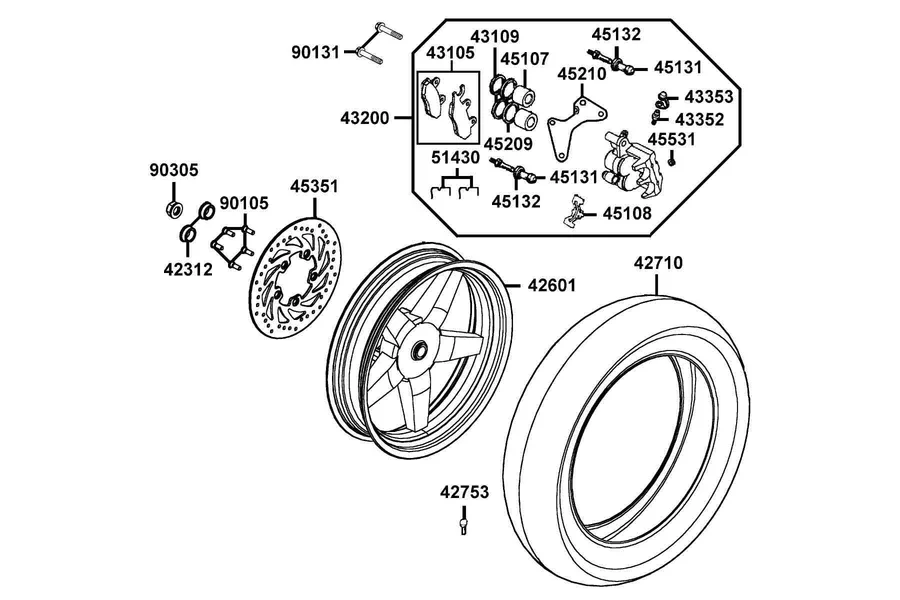 F08 Rear Wheel parts diagram