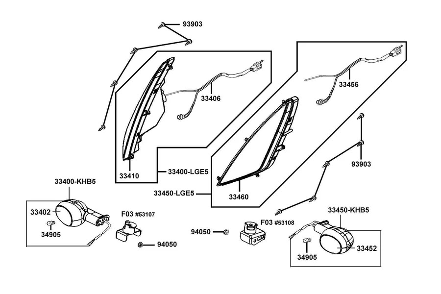 F25 Winker Assy Rh/Lh Fr parts diagram