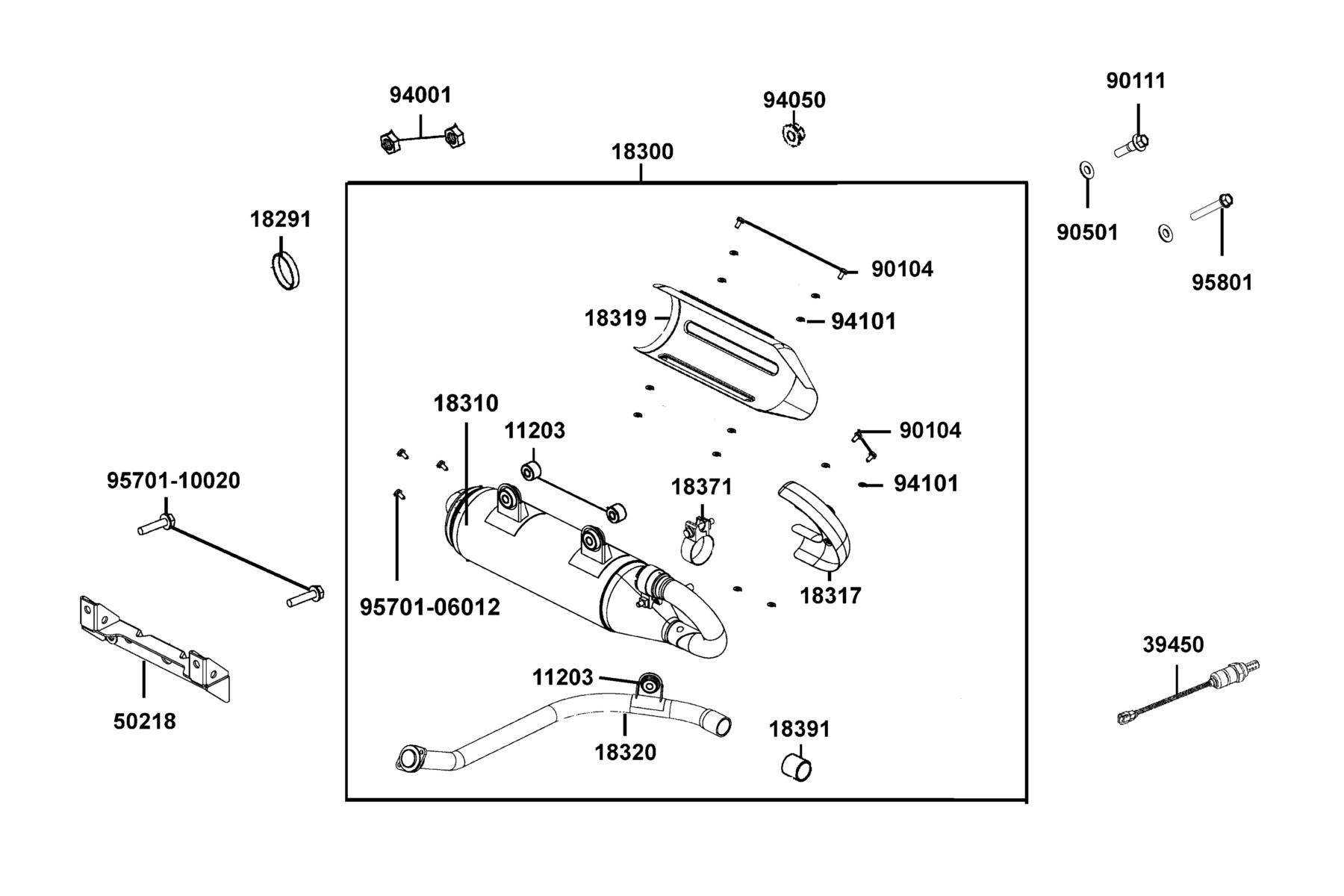 UXV 700i LE PRIME (2019~) Exhaust Muffler parts diagram