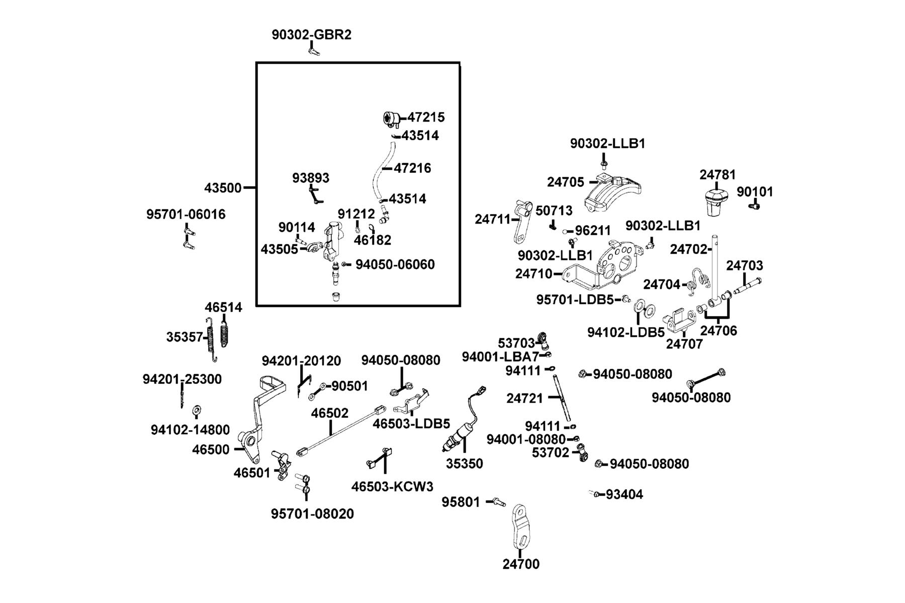 KYMCO MXU 500i (2011-2012) Master Cylinder Rear parts diagram