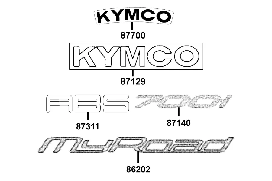 F25 Emblem and Stripe parts diagram