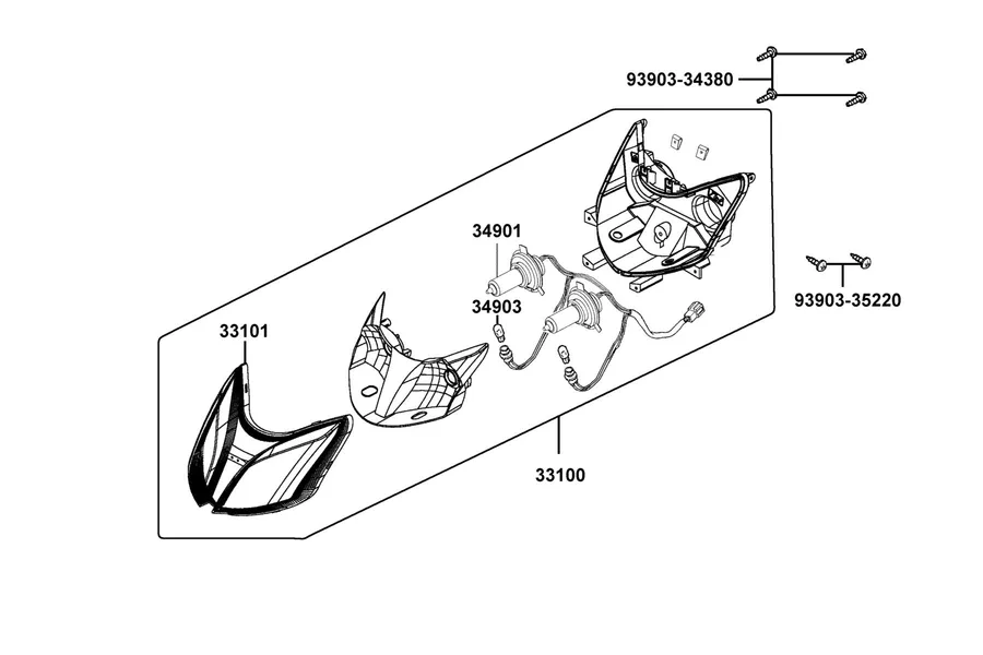 F01 Head Light parts diagram
