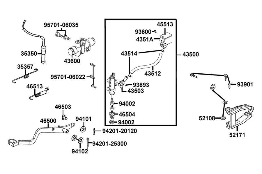 F15 Master Cylinder Rear parts diagram
