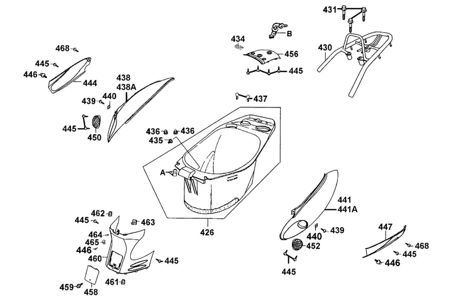 F13 Body Cover and Luggage Box parts diagram