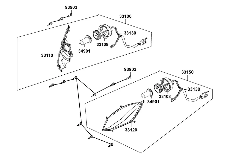 F01 Head Light parts diagram
