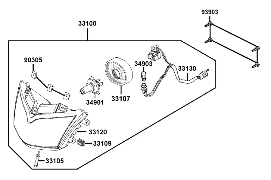 F01 Head Light parts diagram