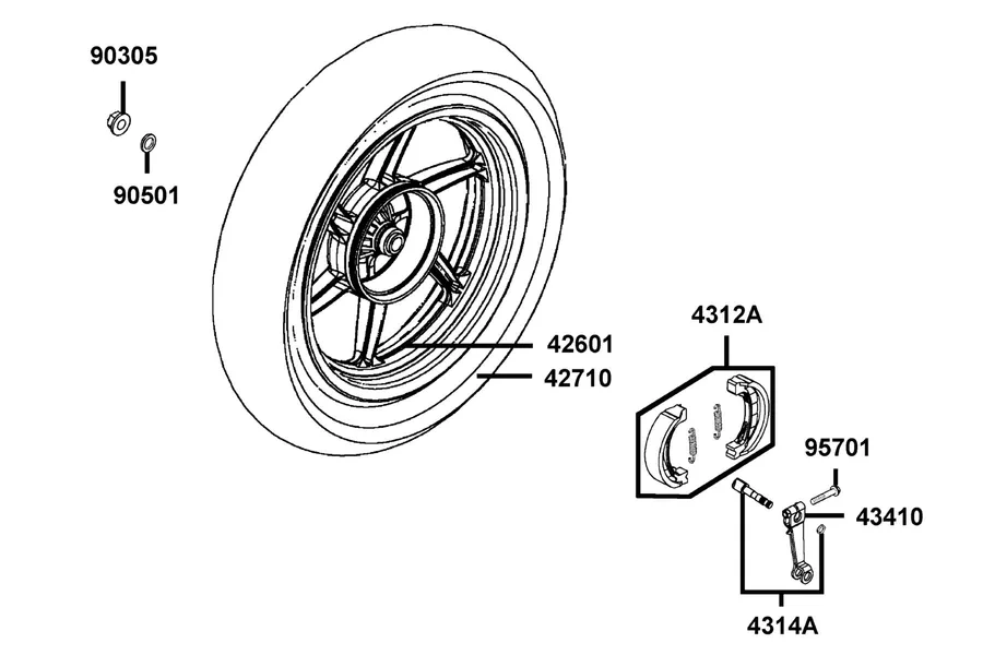 F08 Rear Wheel parts diagram