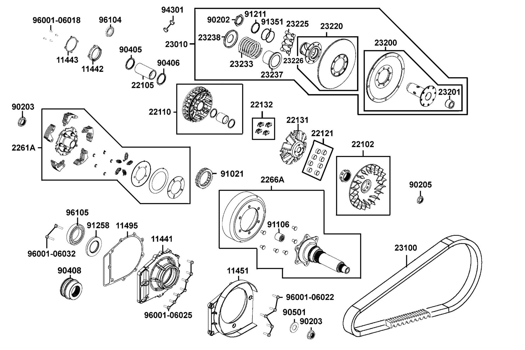 KYMCO UXV 500i LE (2015+) Drive Pulley parts diagram