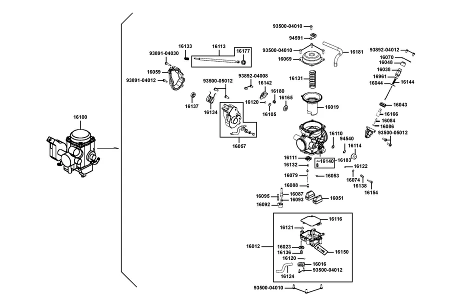 E10 Carburetor parts diagram