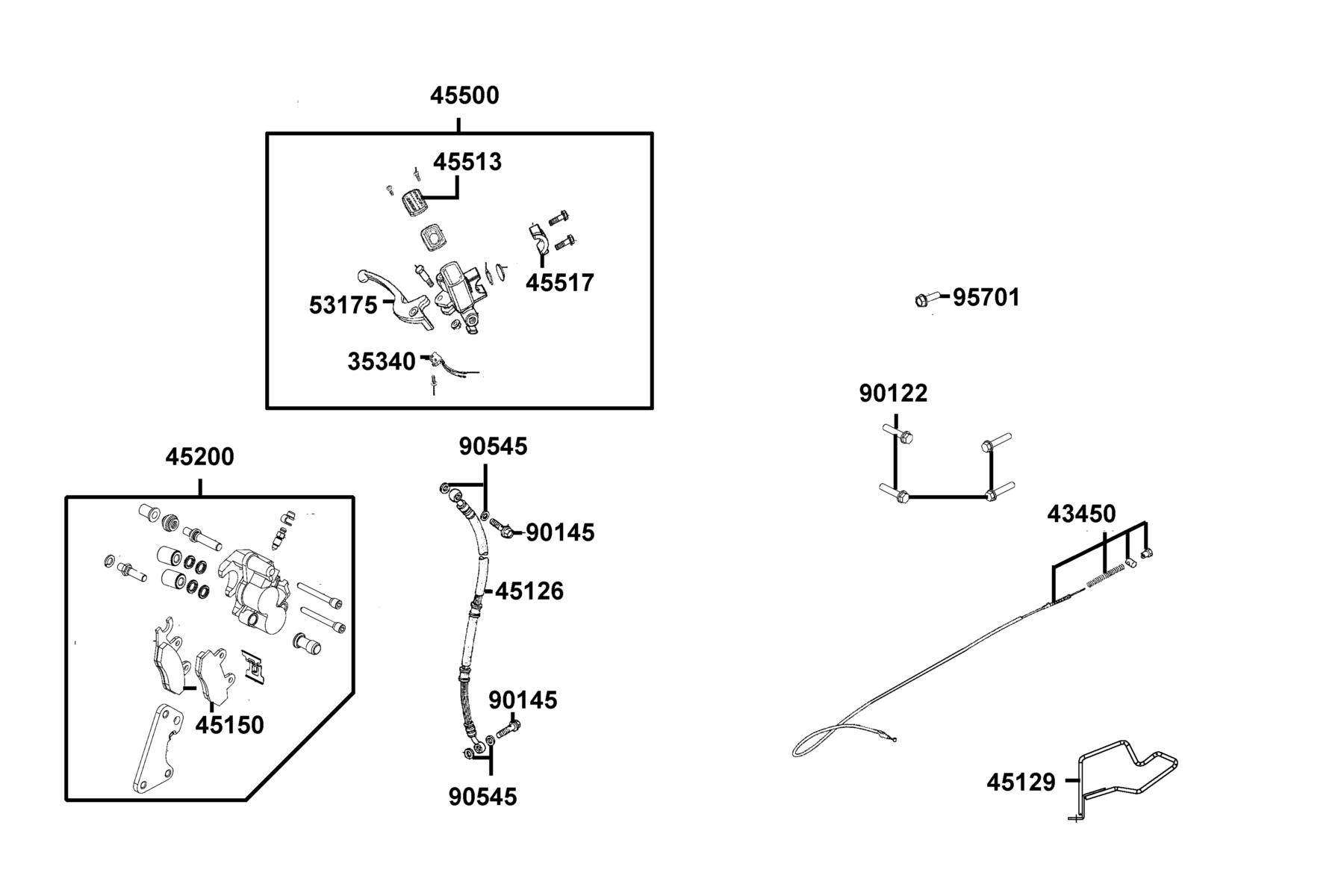 LIKE(2)50(2019~) Brake Master Cylinder parts diagram