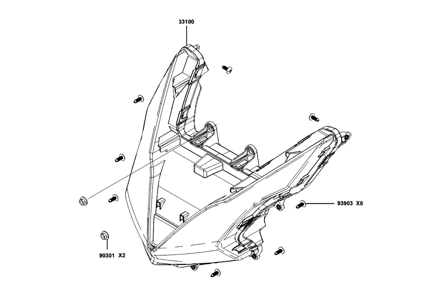 DOWNTOWN GT 350 Head Light parts diagram