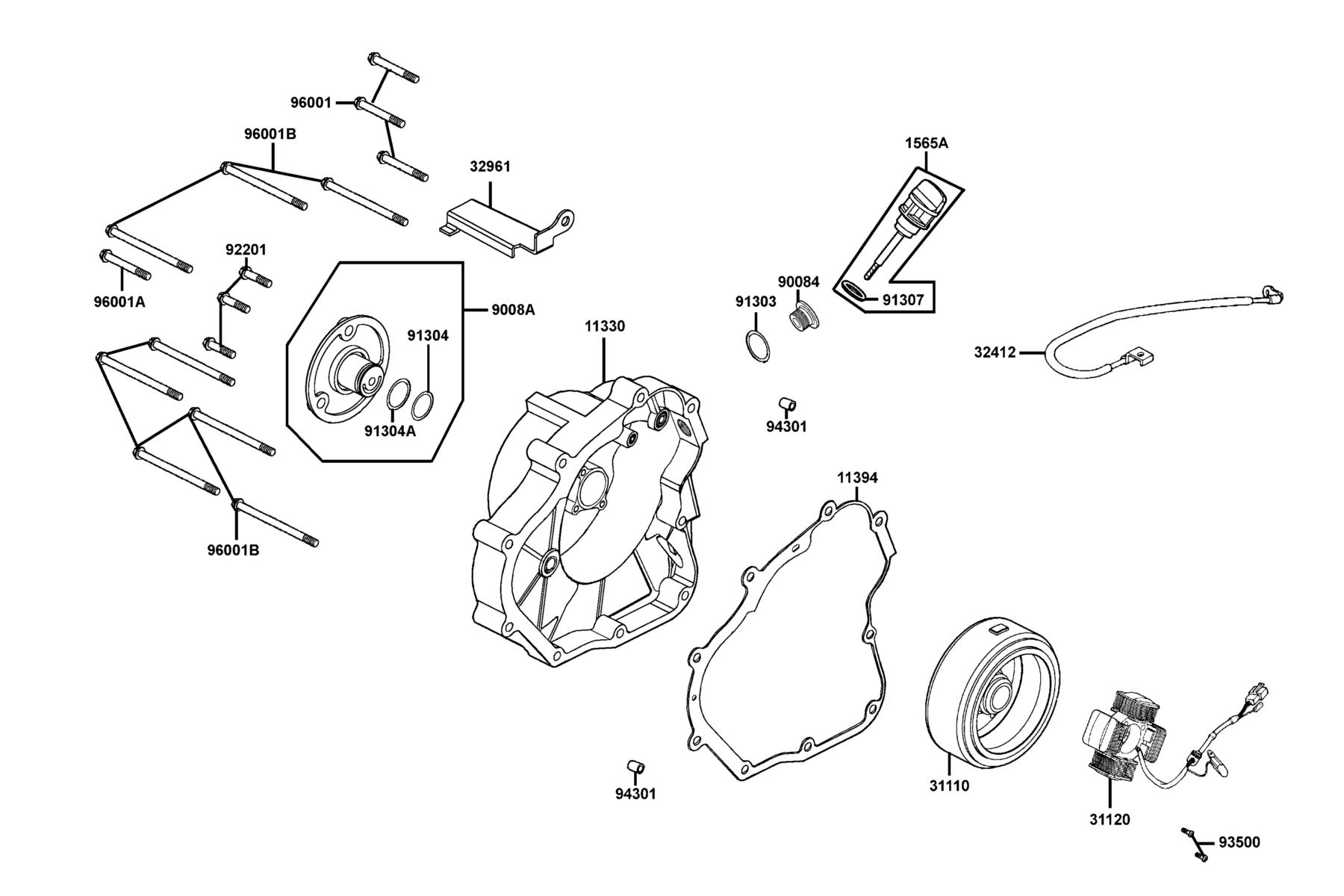 KYMCO Mxer 150 (2002) Right Crankcase Cover parts diagram