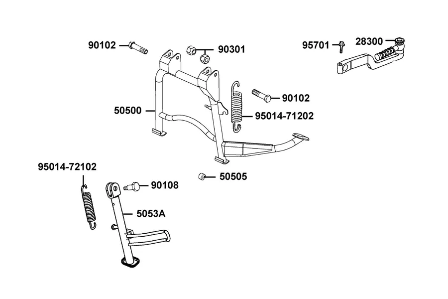 F15 Stand and Kick Starter Arm parts diagram