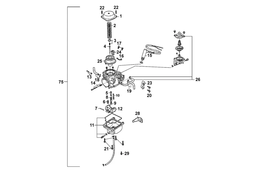 E09 Carburetor parts diagram