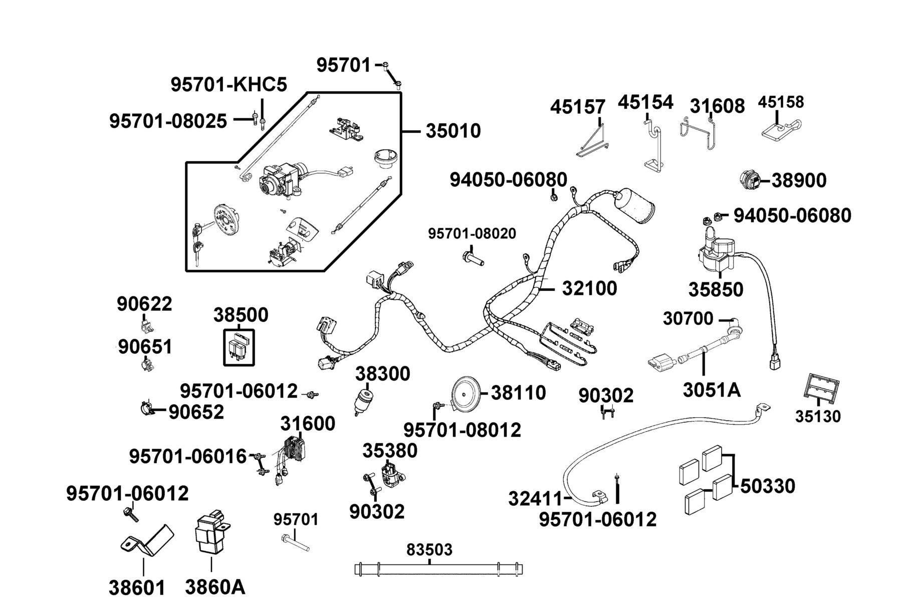 LikeII 150i ABS Noodoe (2020 Wire Harness parts diagram
