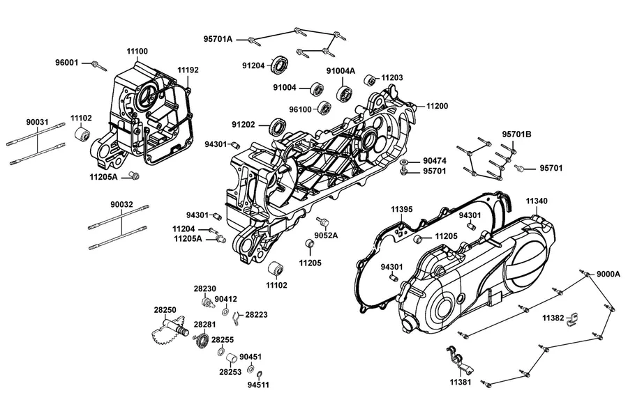 E01 Crank Case parts diagram