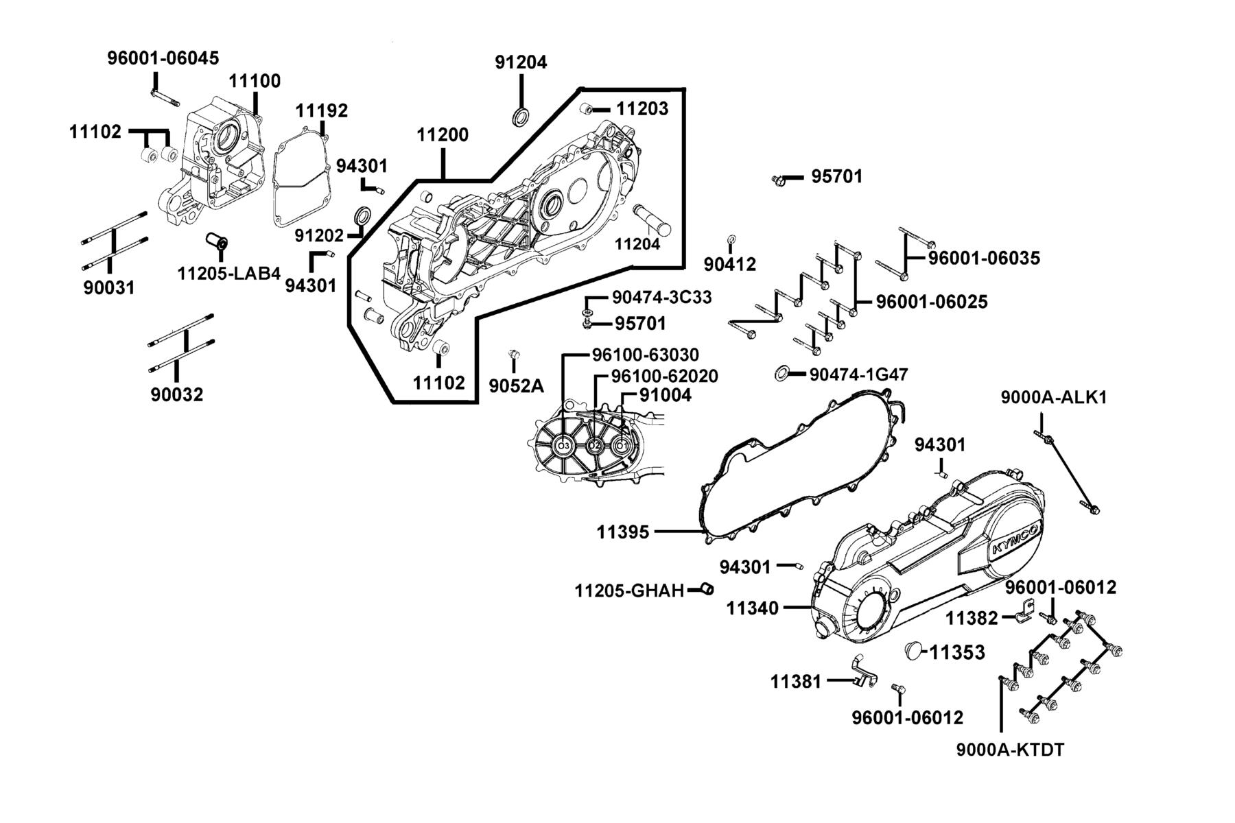 SUPER 8 R Crank Case parts diagram