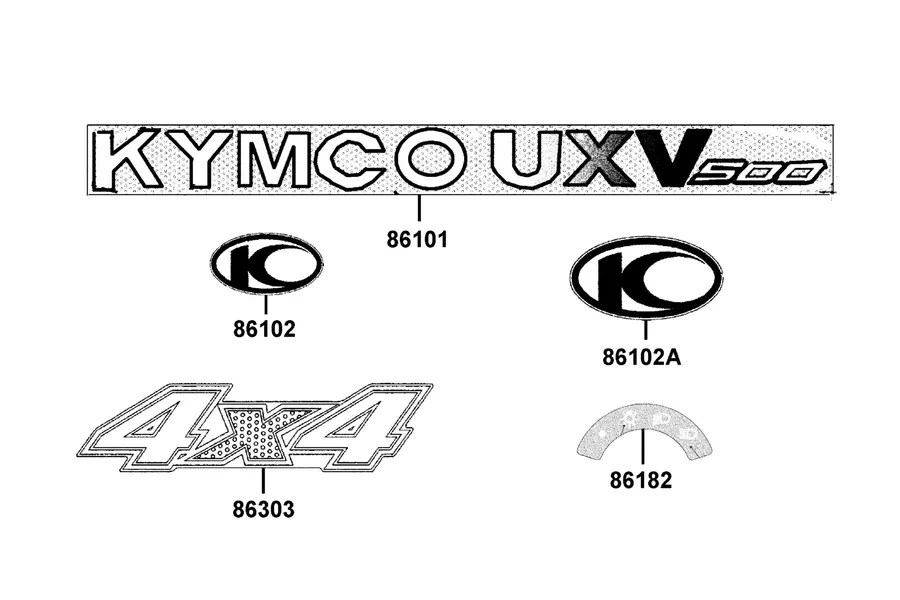 F26 Emblem and Stripe parts diagram