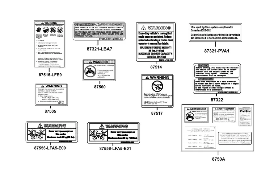 F23 Caution Label parts diagram
