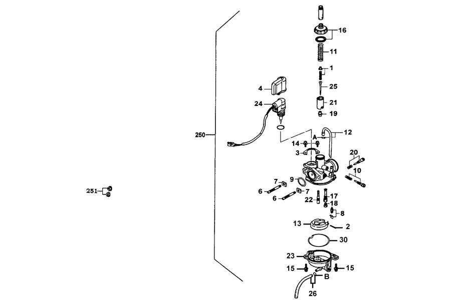 E11 Carburetor parts diagram