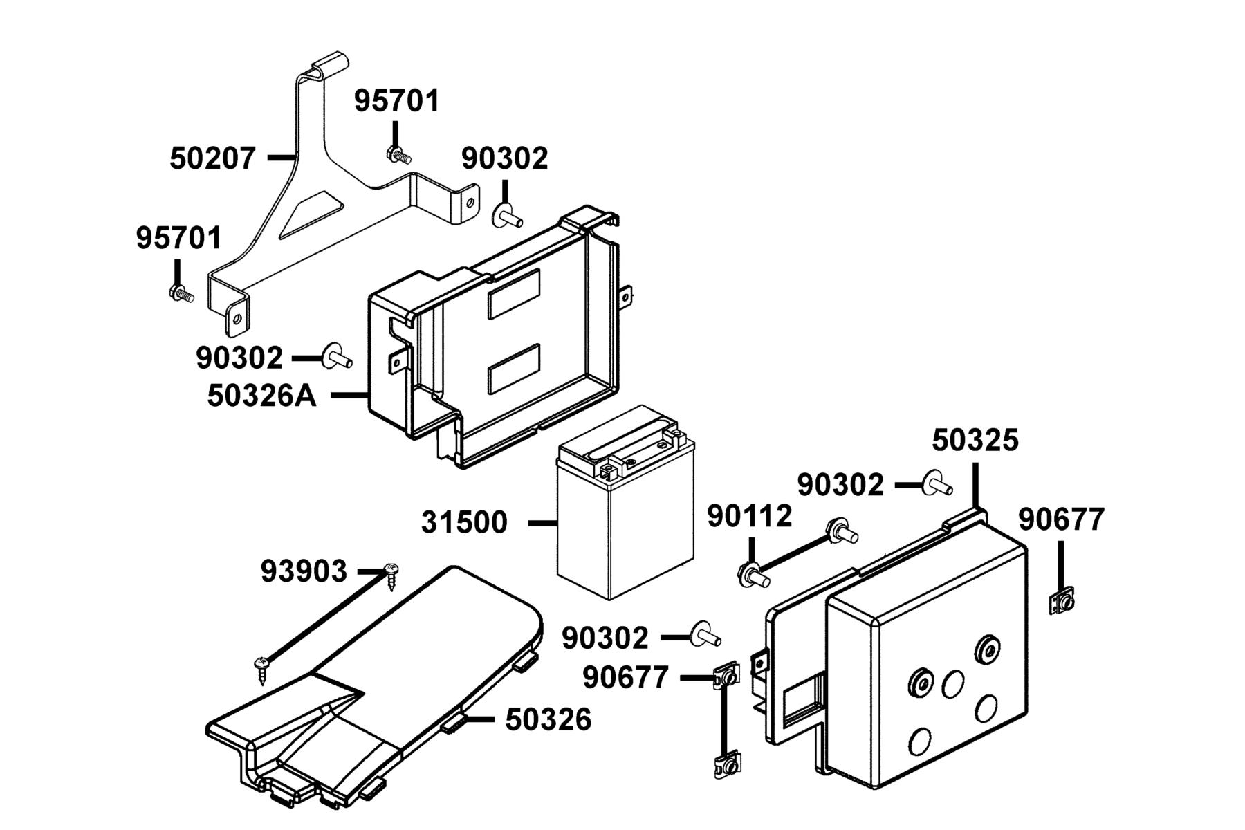 MXU 450i LE(2020) Battery parts diagram